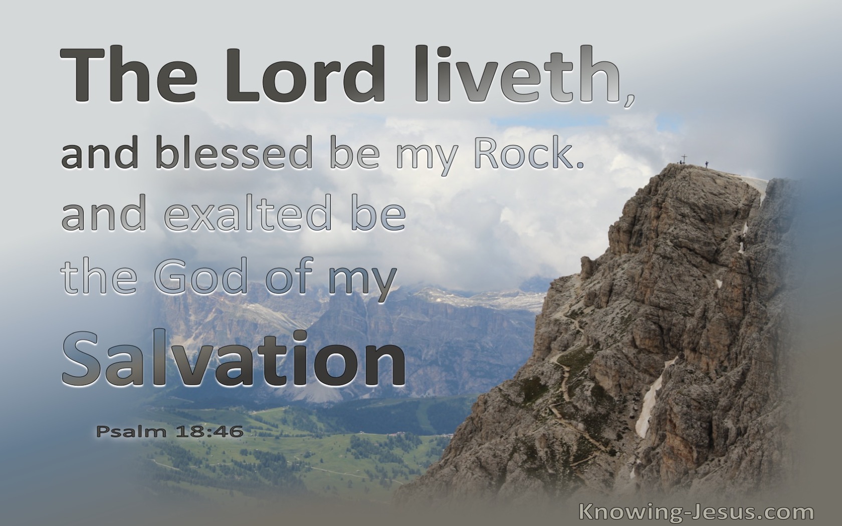 Psalm 18:46 The Lord Lives, And Blessed Be My Rock (blue)